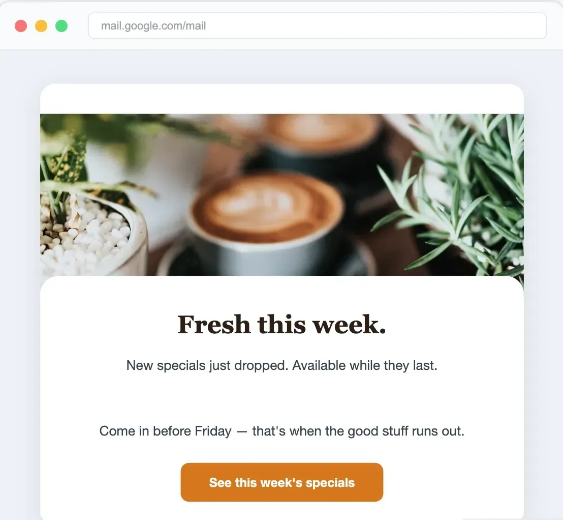 Seasonal offer email template